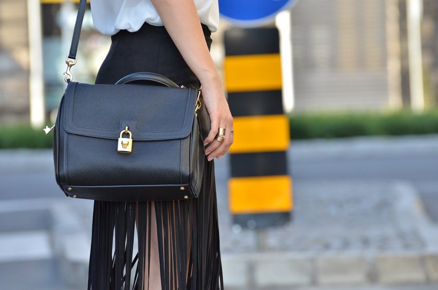 Fringe Skirt and Dolce&Gabbana dolce bag Outfit / Stasha Fashion blog by Anastasija Milojevic 