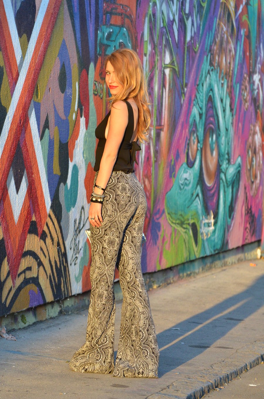  Graffiti & Loose Flared Printed Trousers / Stasha Fashion Blog by Anastasija Milojevic