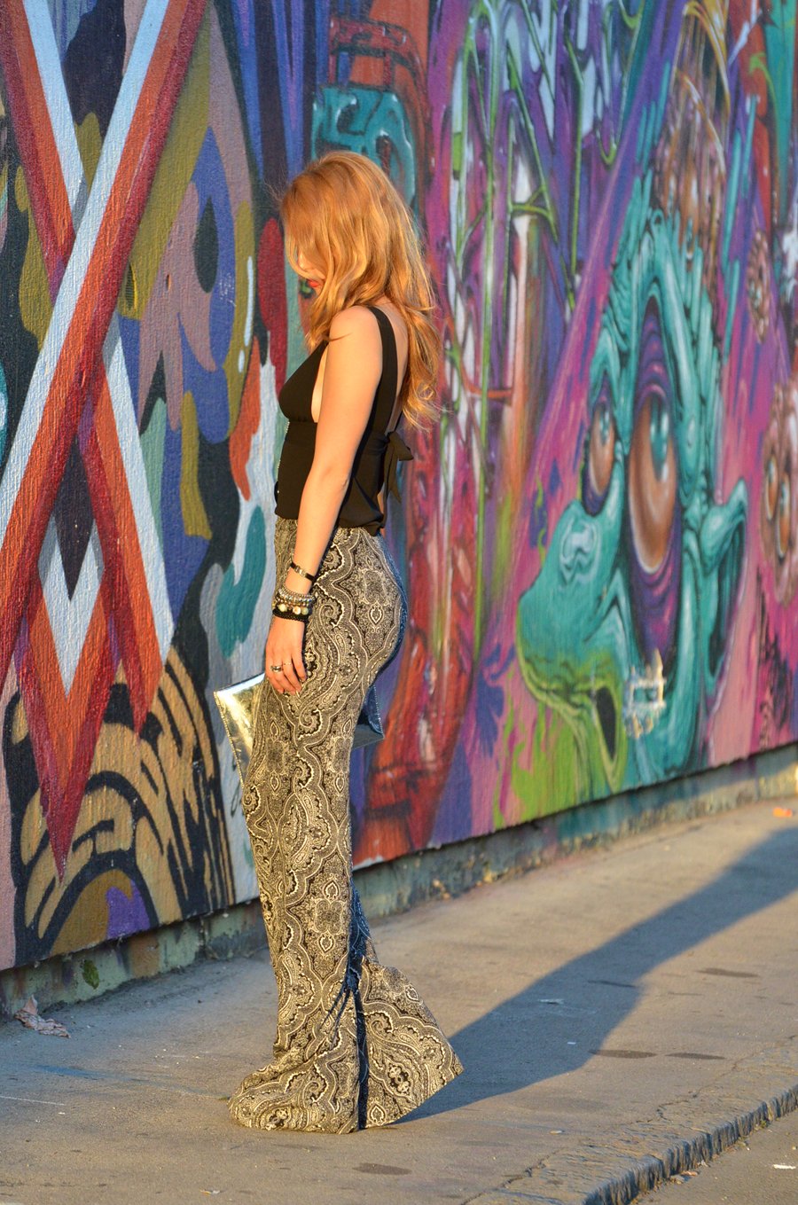  Graffiti & Loose Flared Printed Trousers / Stasha Fashion Blog by Anastasija Milojevic