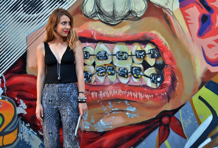  Graffiti & Loose Flared Printed Trousers / Stasha Fashion Blog by Anastasija Milojevic