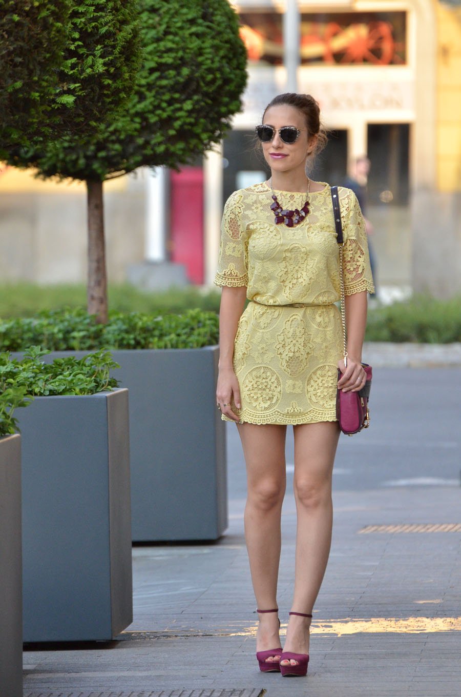 Yellow Lace Dress / Stasha Fashion Blog By Anastasija Milojevic