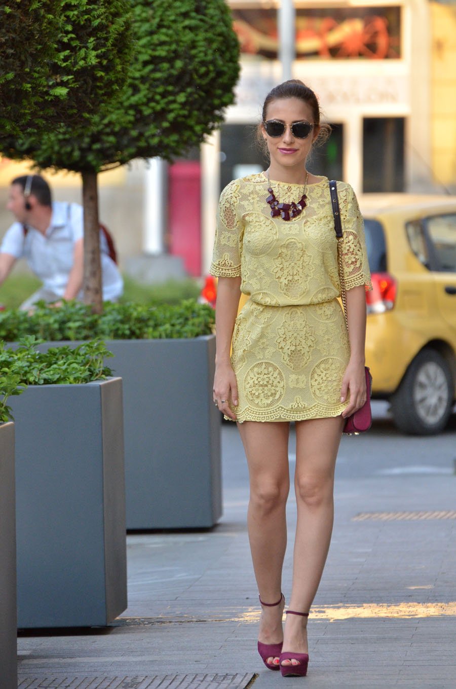 Yellow Lace Dress / Stasha Fashion Blog By Anastasija Milojevic