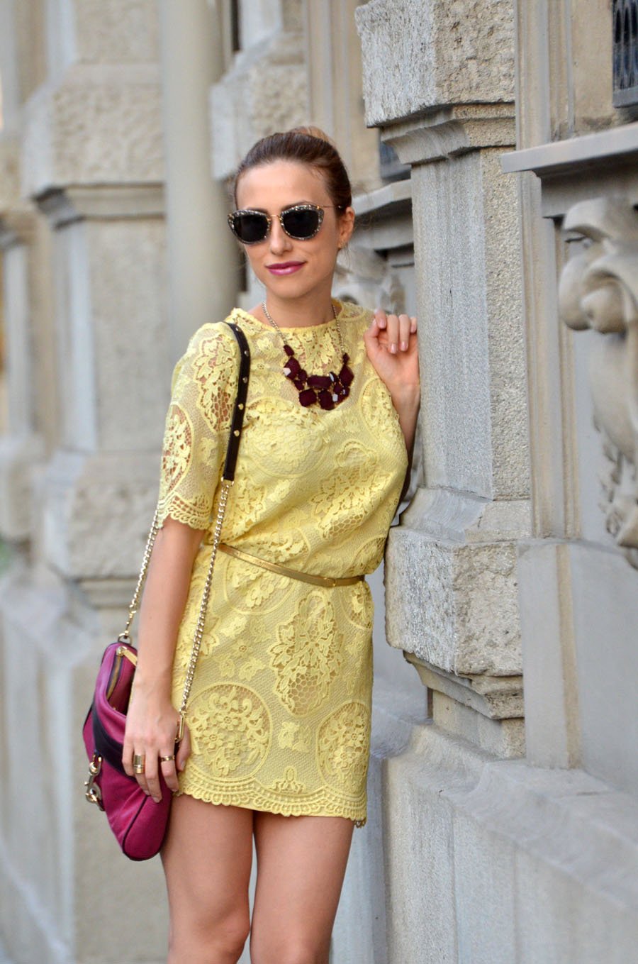 Yellow Lace Dress / Stasha Fashion Blog By Anastasija Milojevic