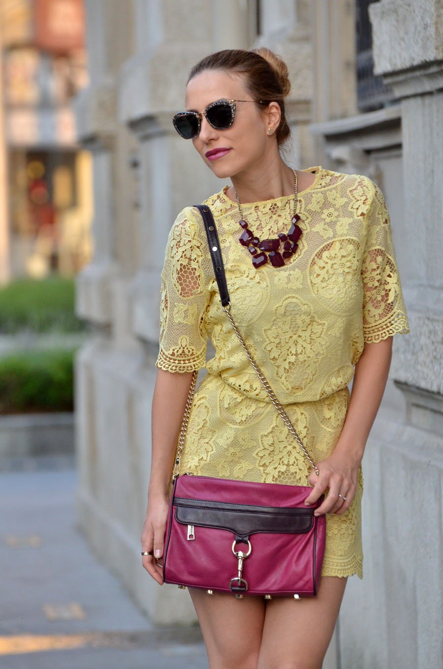 Yellow Lace Dress / Stasha Fashion Blog By Anastasija Milojevic