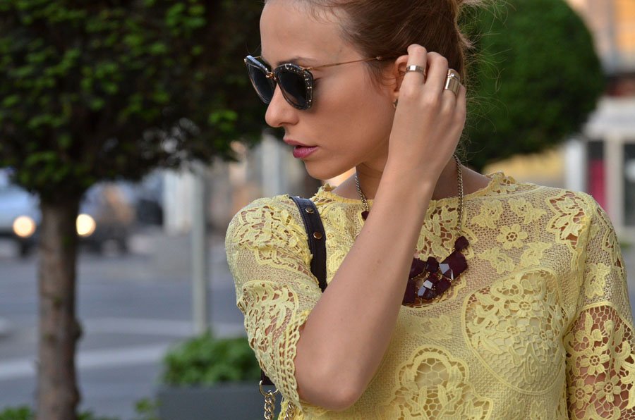 Yellow Lace Dress / Stasha Fashion Blog By Anastasija Milojevic