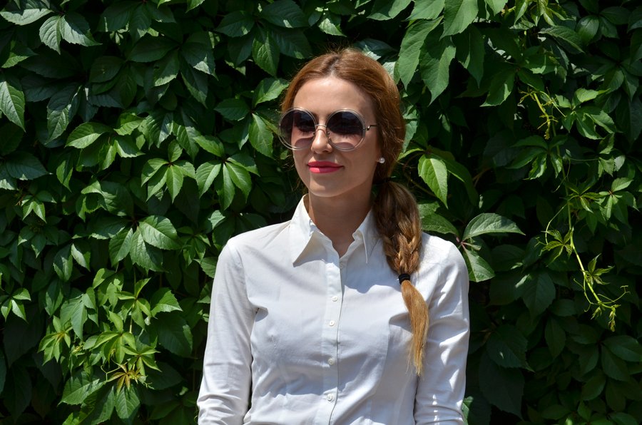 Summer outfit, white shirt / Stasha Fashion blog by Anastasija Milojevic