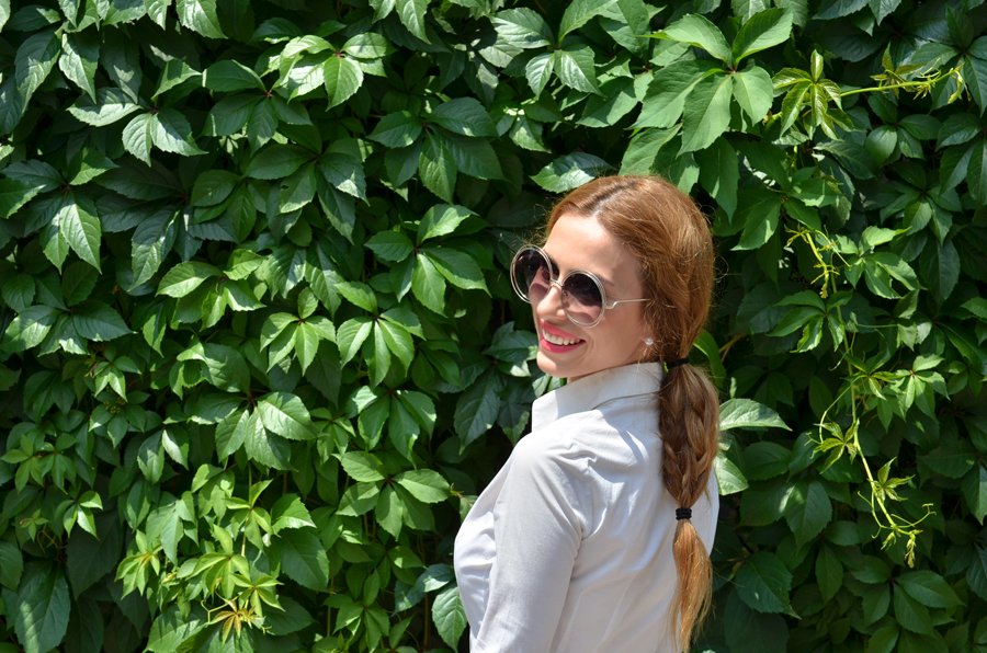 Summer outfit, white shirt / Stasha Fashion blog by Anastasija Milojevic