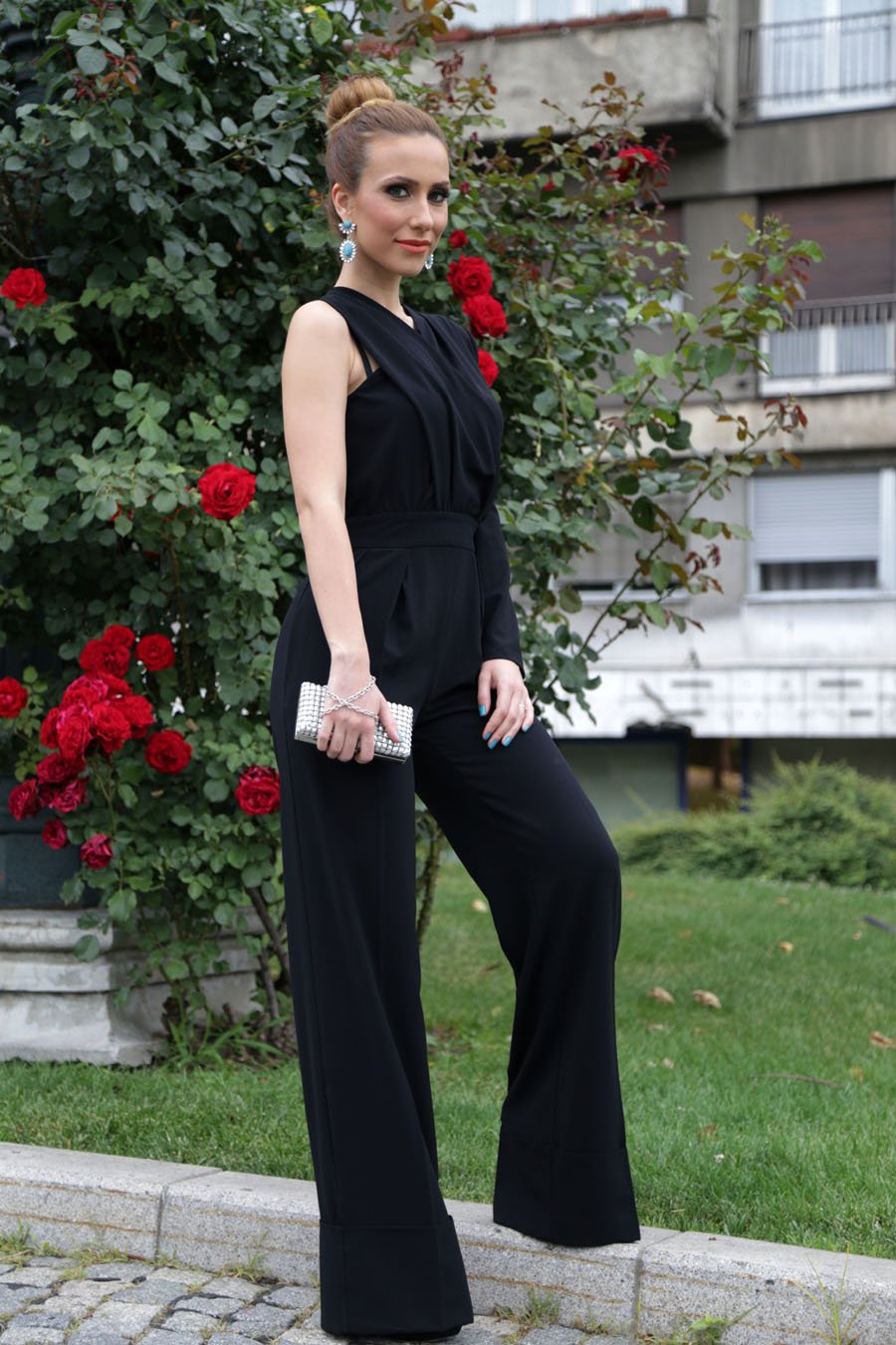 Elegant Black Jumpsuit / Crni Kombinezon - fashion blog Stasha Fashion by Anastasija, make up by Ana Nikolic