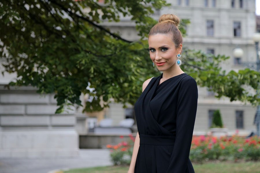 Elegant Black Jumpsuit / Crni Kombinezon - Stasha Fashion blog by Anastasija, make up by Ana Nikolic