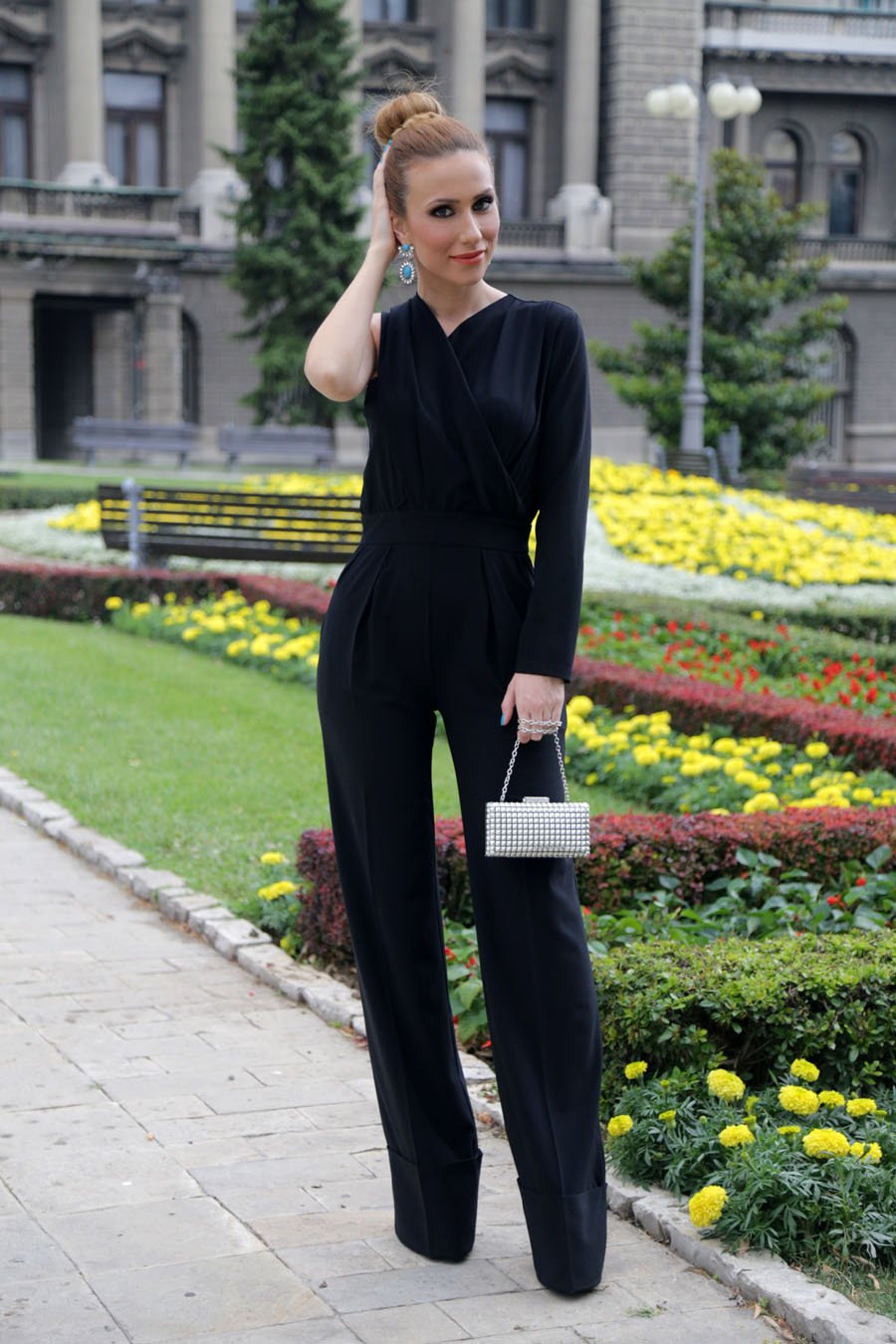 Elegant Black Jumpsuit / Crni Kombinezon - Stasha Fashion blog by Anastasija, make up by Ana Nikolic