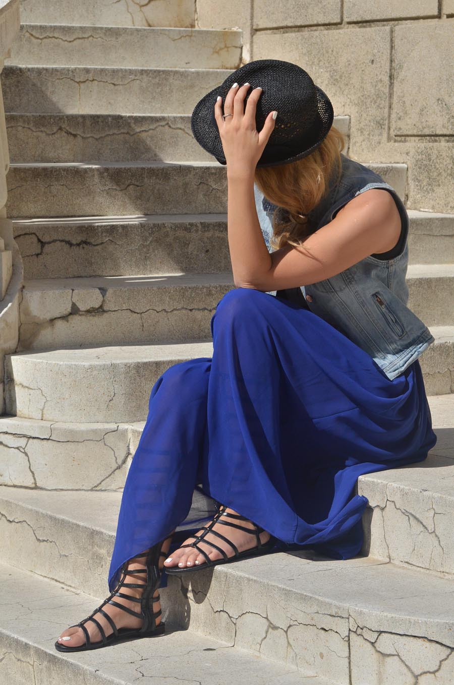 Midi dress and gladiator sandals outfit / Stasha Fashion Blog by Anastasija