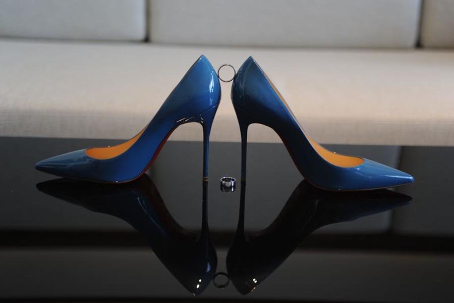 Wedding rings & Christian Louboutin shoes / Stasha Fashion Blog