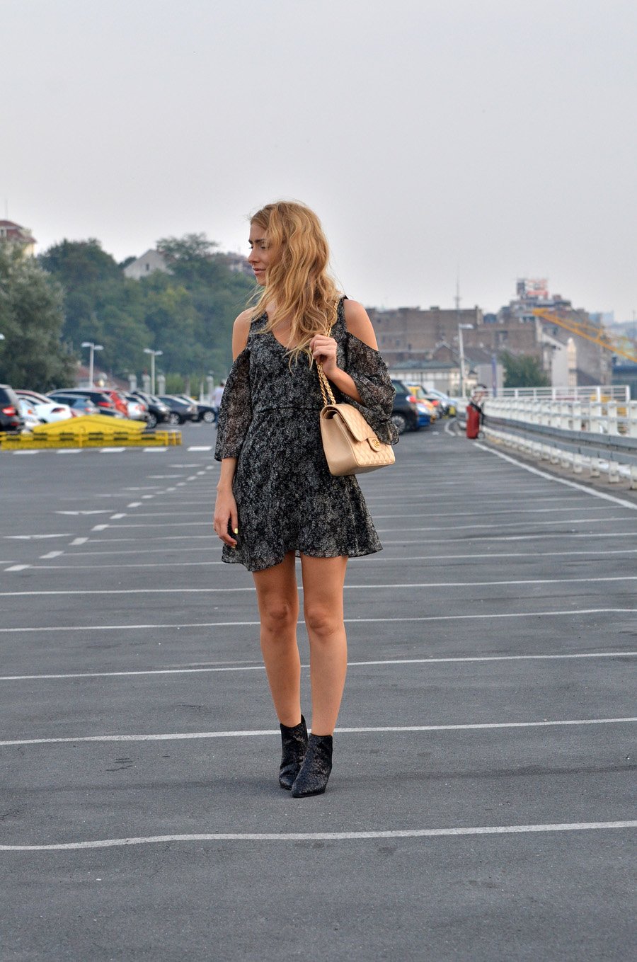 Hello October / Chanel Bag and Shoulders Off Dress Outfit / Stasha Fashion Blog by Anastasija