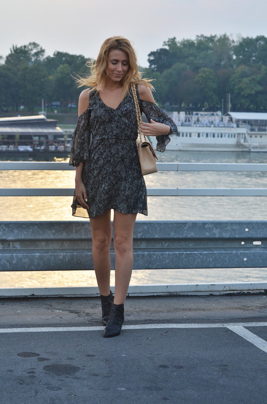 Hello October / Chanel Bag and Shoulders Off Dress Outfit / Stasha Fashion Blog by Anastasija