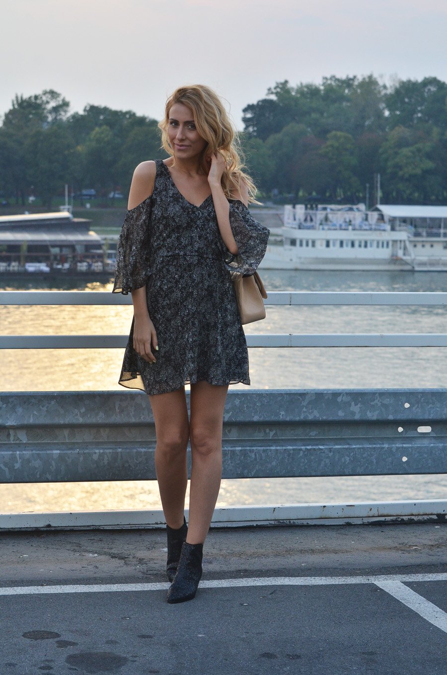 Hello October / Chanel Bag and Shoulders Off Dress Outfit / Stasha Fashion Blog by Anastasija