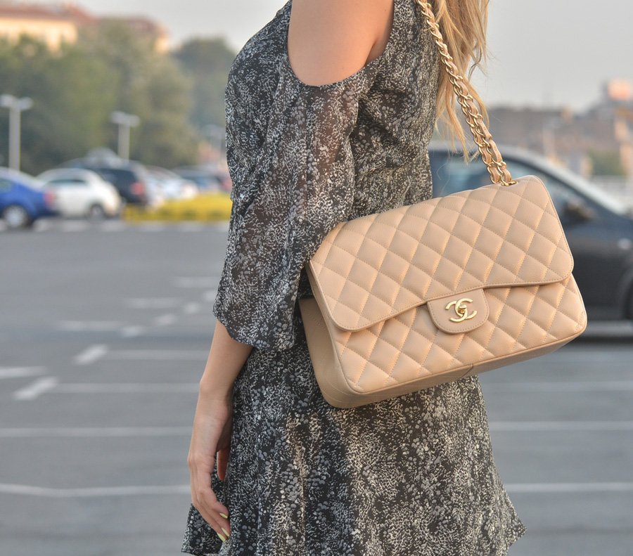 Hello October / Chanel Bag and Shoulders Off Dress Outfit / Stasha Fashion Blog by Anastasija