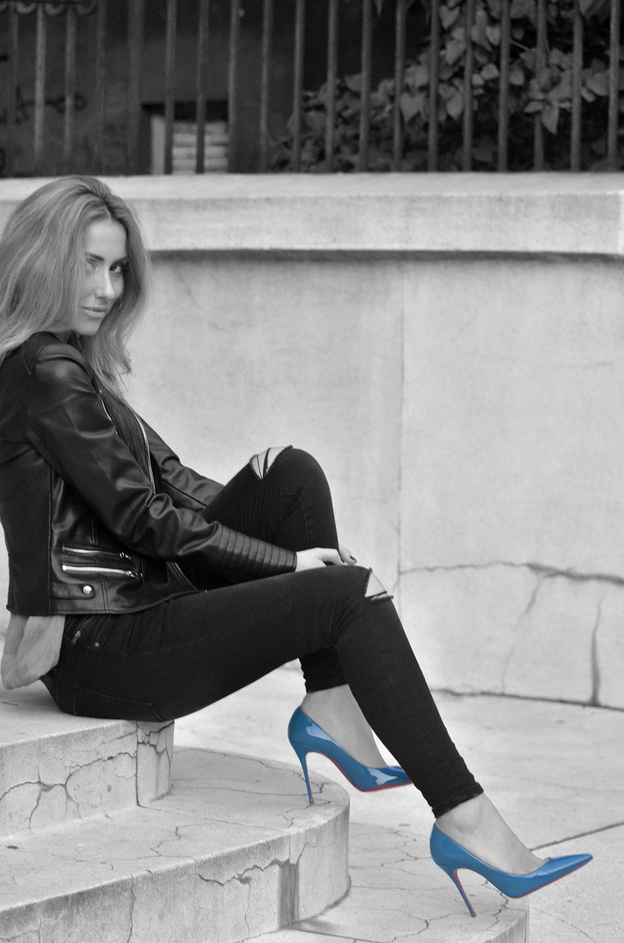 Blue Louboutins / Stasha Fashion Blog by Anastasija