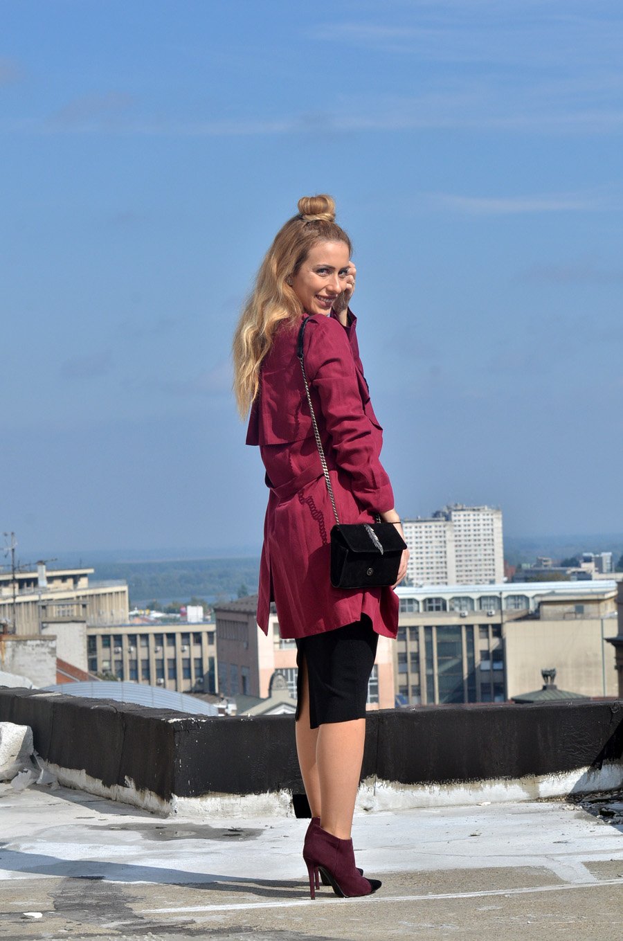 Crop Top,  Waterfall Jacket and Pencil Skirt Outfit Stasha fashion Blog by Anastasija