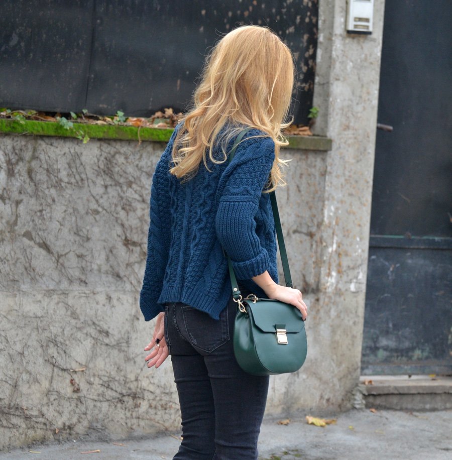 Flare Leg Jeans and Sweater Outfit - Stasha Fashion Blog By Anastasija