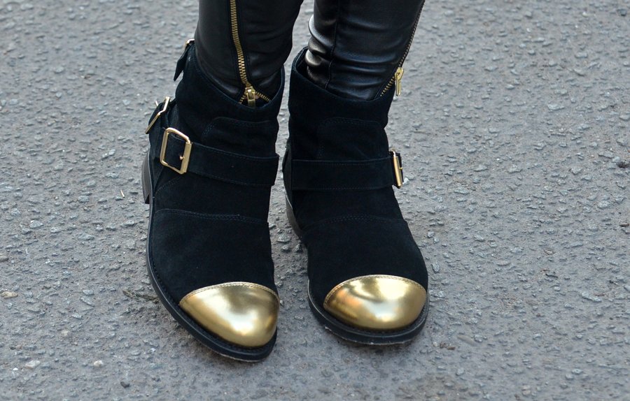 BALMAIN x H&M Boots Winter Outfit by Stasha Fashion