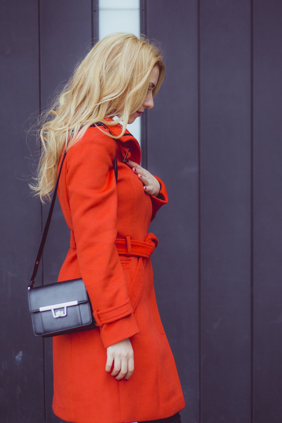 Orange Coat outfit / Stasha Fashion Blog by Anastasija