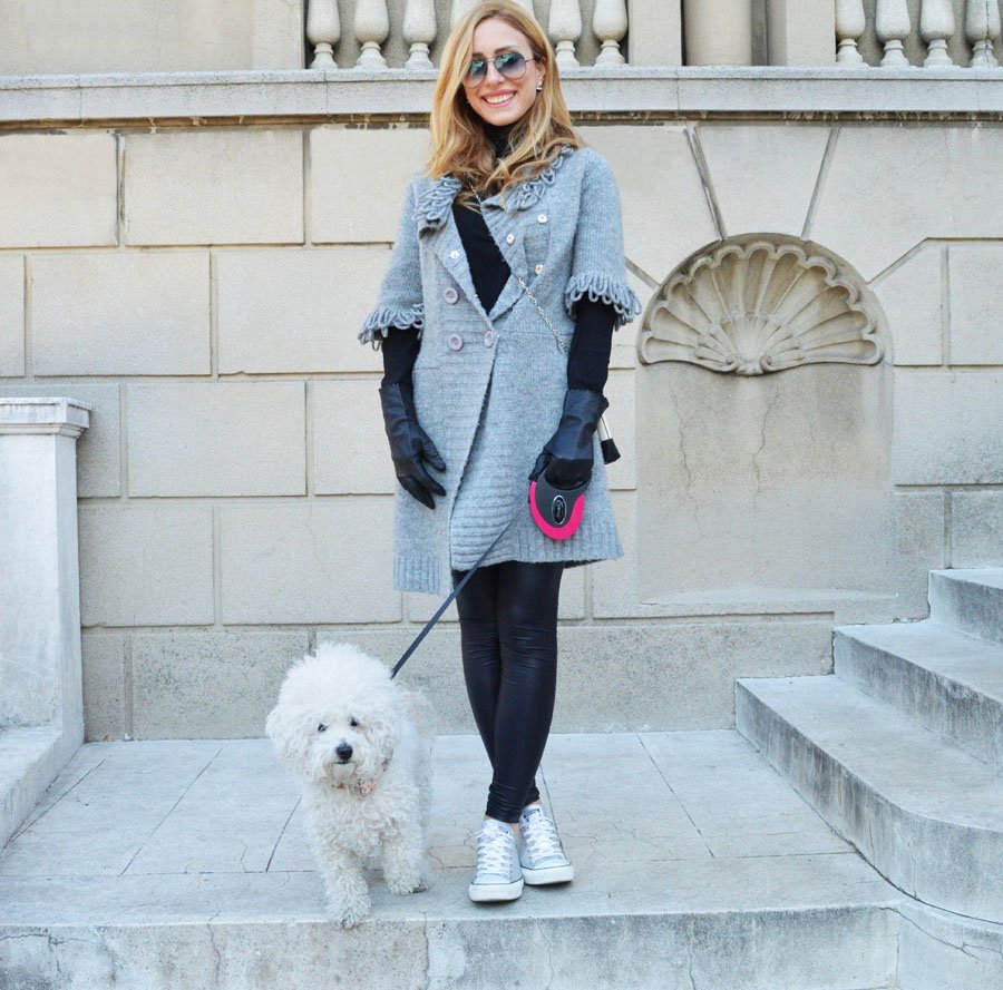 Stasha Fashion Blog / sneakers detail / Outfit Post Cutest Bichon Frise Mimi and My Outfit Post