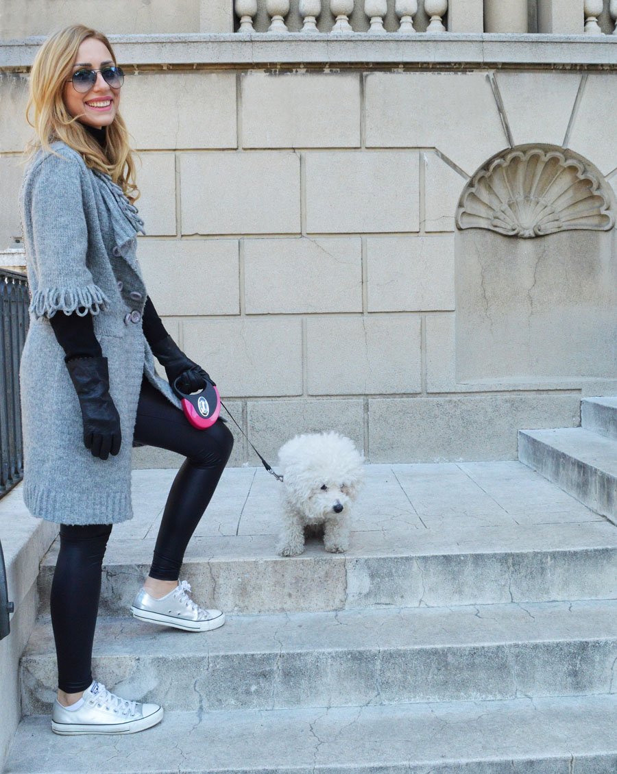 Stasha Fashion Blog / sneakers detail / Outfit Post Cutest Bichon Frise Mimi and My Outfit Post