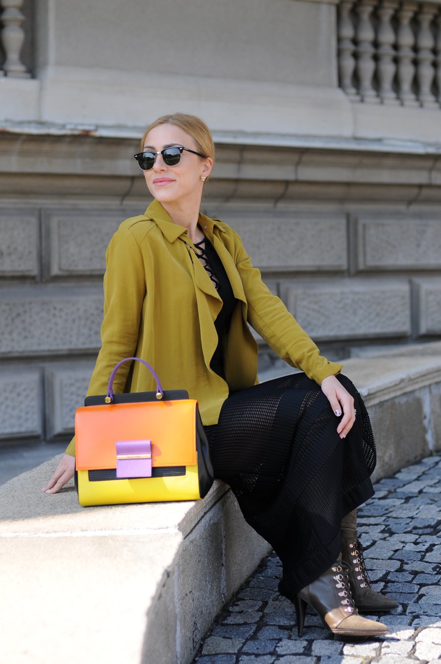 Net-worth Skirt Outfit and  Braccialini Bag / Stasha Fashion Blog