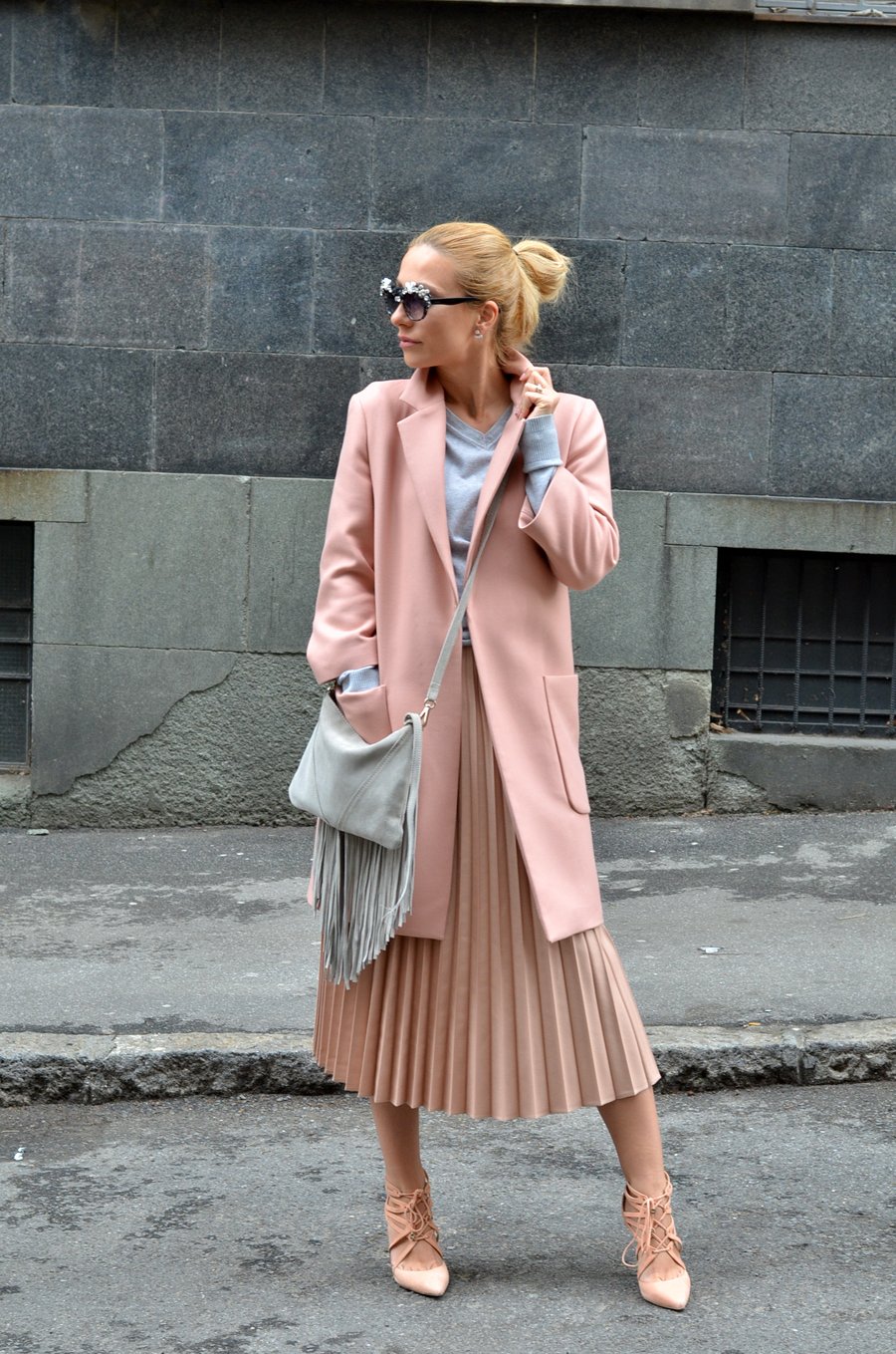 Powder Pink Outfit / Stasha Fashion Blog