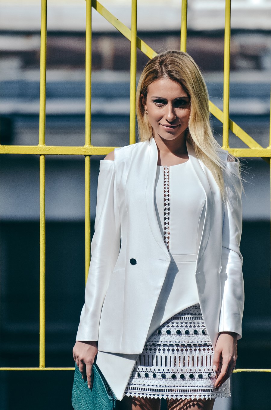 Stasha Fashion Blog - White Dress and Blazer by Tijana Zunic