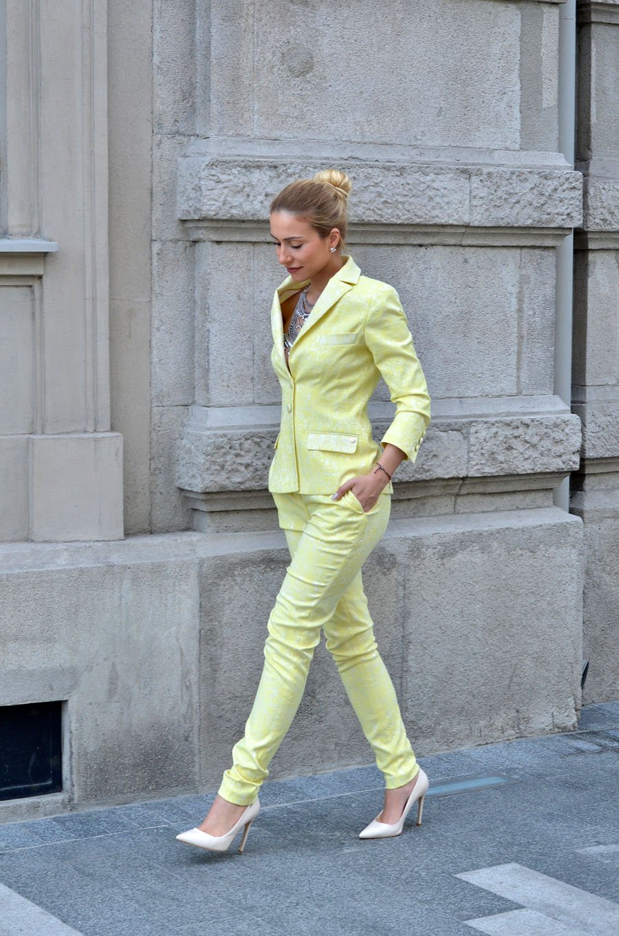 Yellow Women's Suit by Ljubica - Stasha fashion outfit post