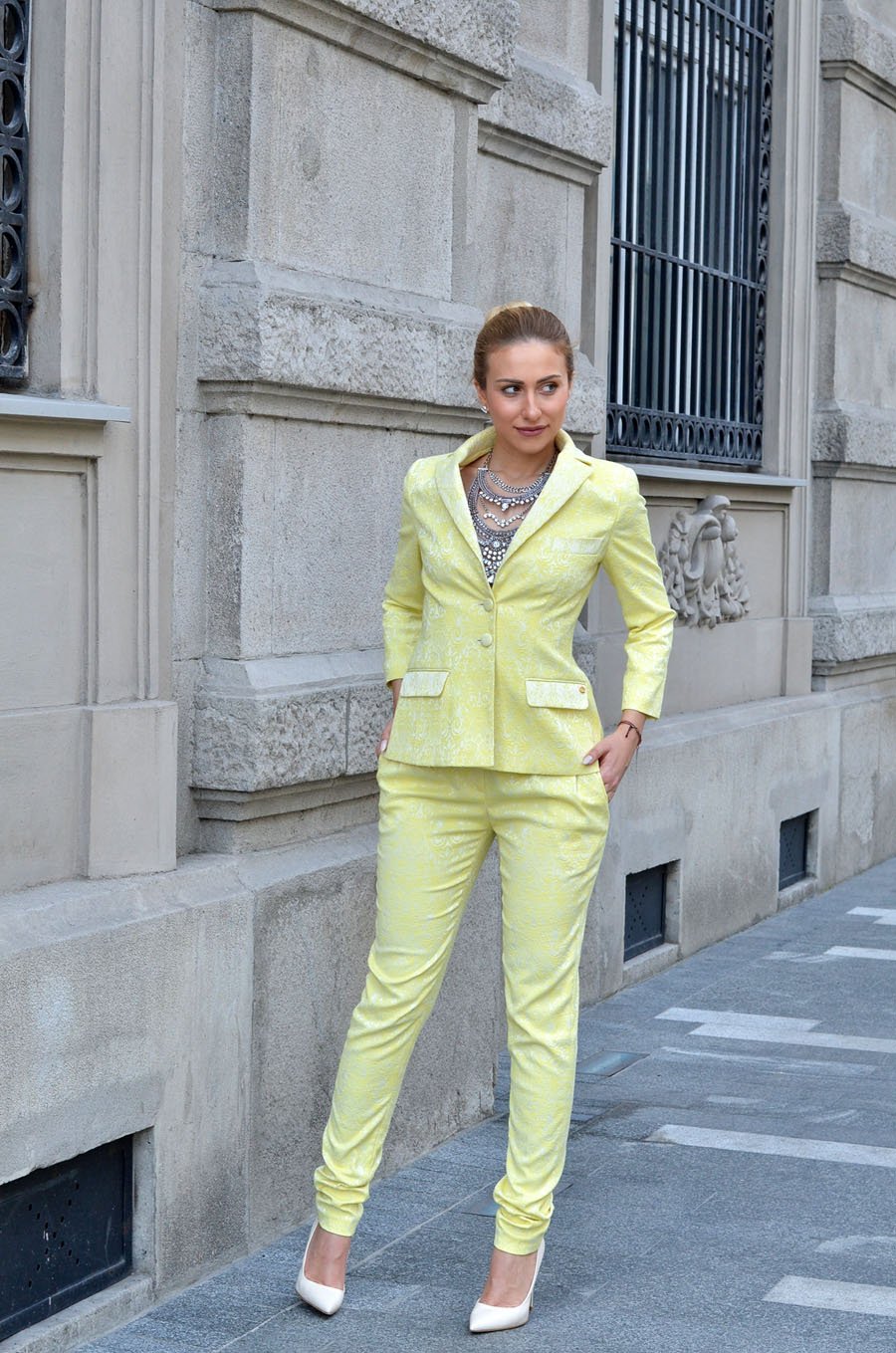 Yellow Women's Suit by Ljubica - Stasha fashion outfit post