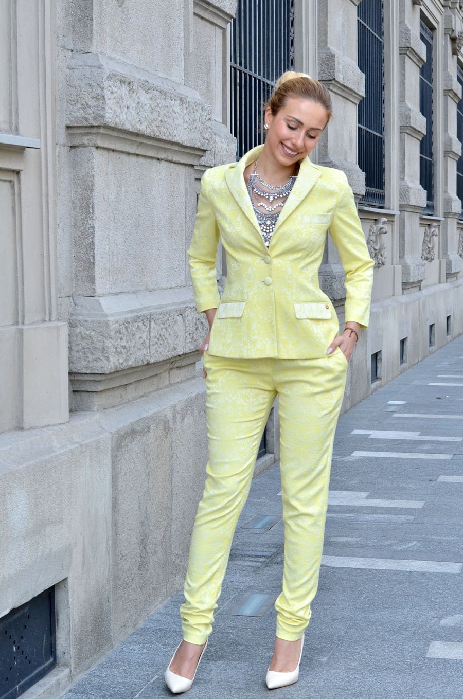 Yellow Women's Suit by Ljubica - Stasha fashion outfit post