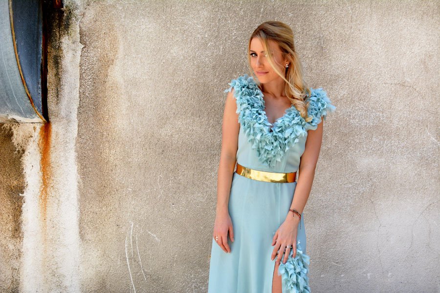 Blue Silk Glamorous Dress LJUBICA ? - Stasha Fashion Blog