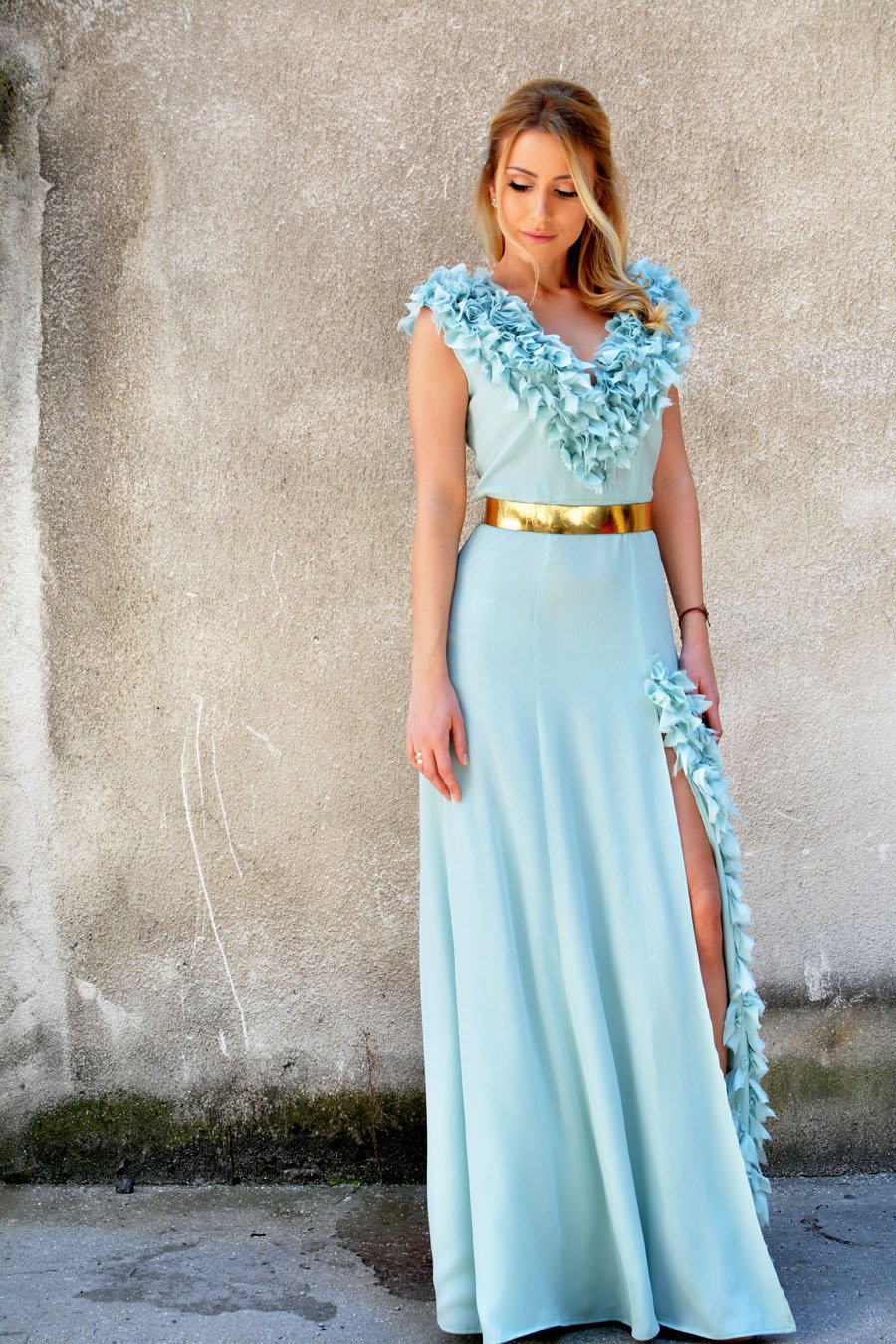 Blue Silk Glamorous Dress LJUBICA ? - Stasha Fashion Blog