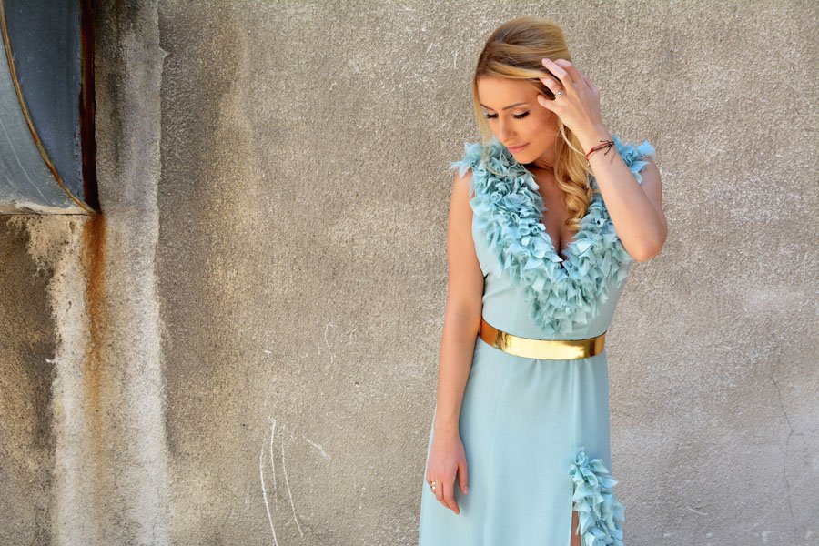 Blue Silk Glamorous Dress LJUBICA ? - Stasha Fashion Blog