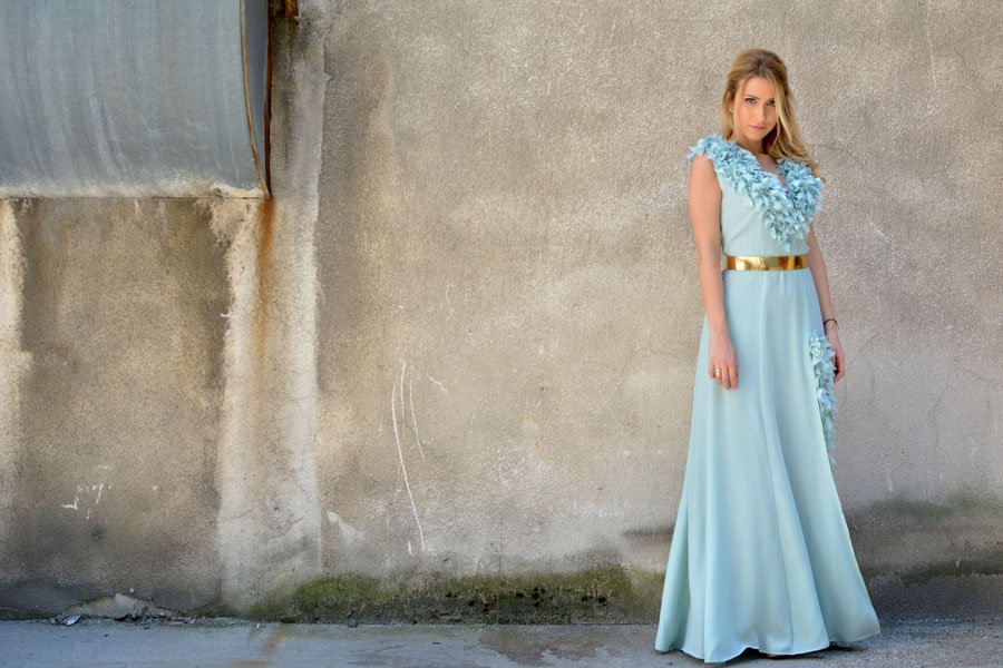 Blue Silk Glamorous Dress LJUBICA ? - Stasha Fashion Blog