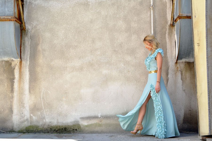 Blue Silk Glamorous Dress LJUBICA ? - Stasha Fashion Blog