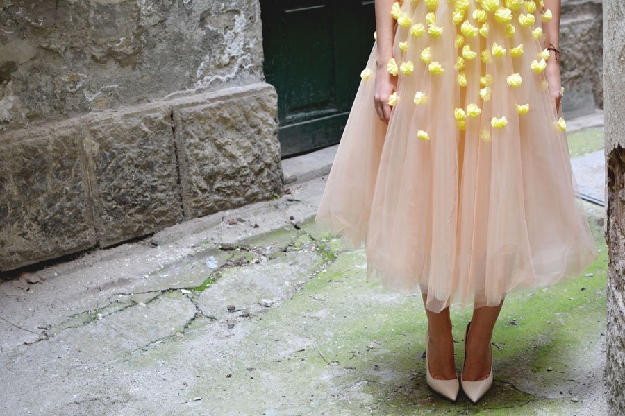 Yellow rose petals Dress / Stasha Fashion Blog 