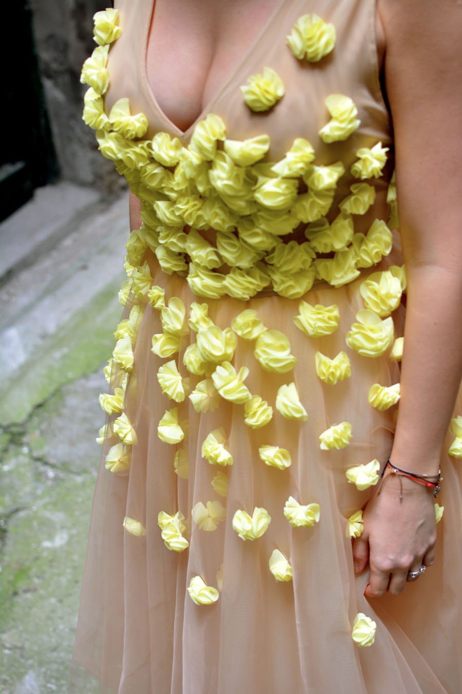 Yellow rose petals Dress / Stasha Fashion Blog 