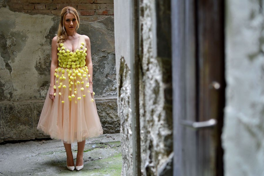 Yellow rose petals Dress / Stasha Fashion Blog 