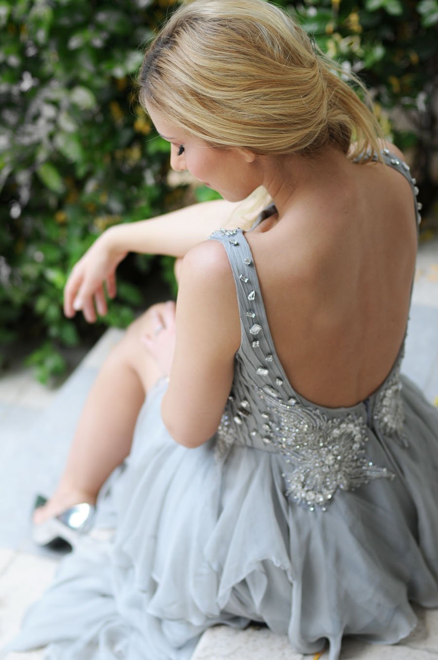 The‎ Haute Couture‬ Gray Dress With Rhinestones / Stasha Fashion Blog