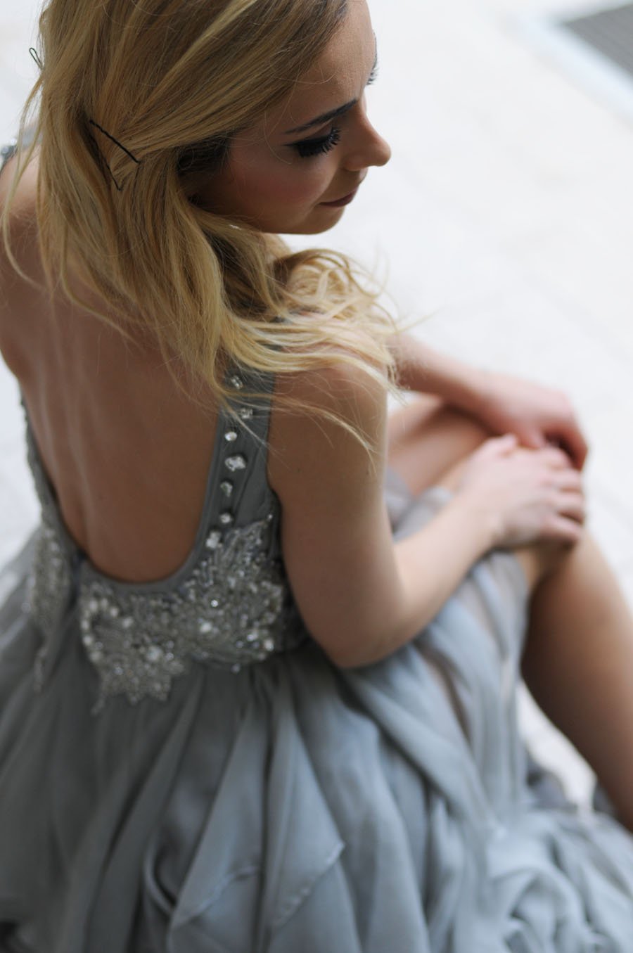 The‎ Haute Couture‬ Gray Dress With Rhinestones / Stasha Fashion Blog