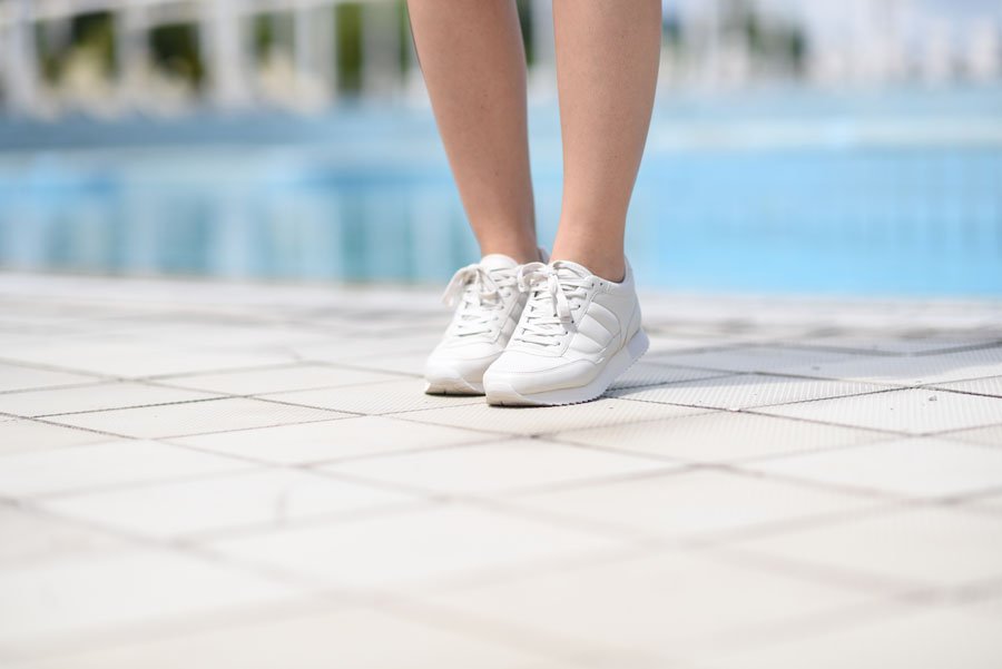 Blue Summer Outfit and white sneakers - Stasha Fashion Blog