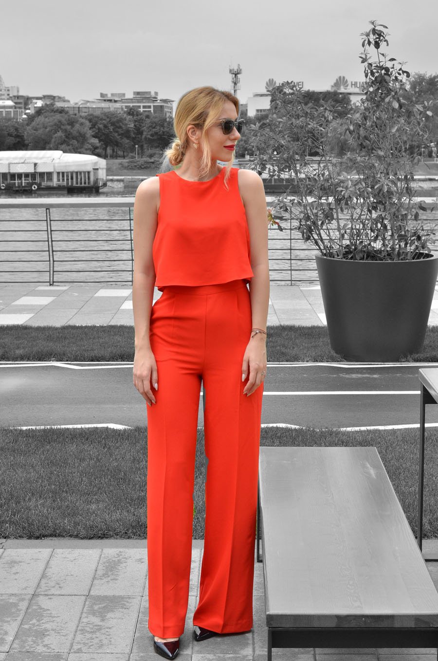 Red Jumpsuit Summer Outfit / Stasha fashion Blog