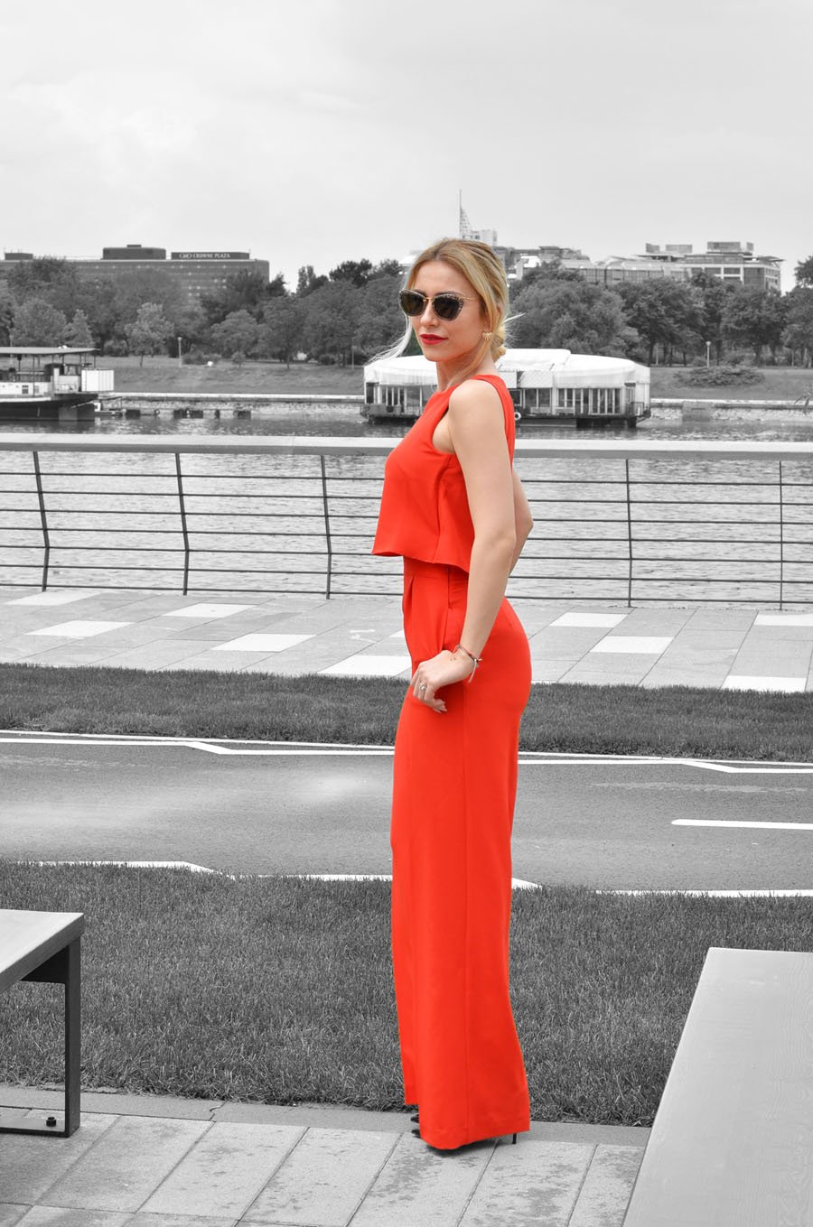 Red Jumpsuit Summer Outfit / Stasha fashion Blog