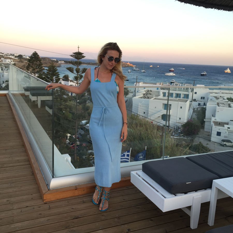 Baby Blue Dress - Mykonos Travel Post - Stasha Fashion Blog