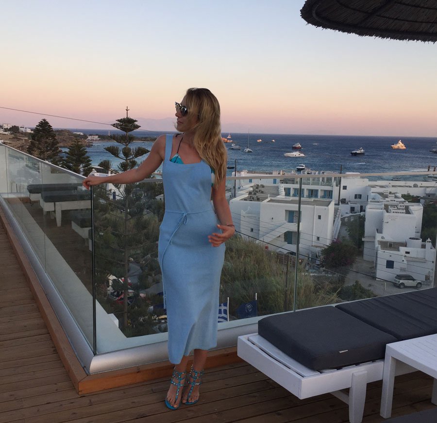 Baby Blue Dress - Mykonos Travel Post - Stasha Fashion Blog