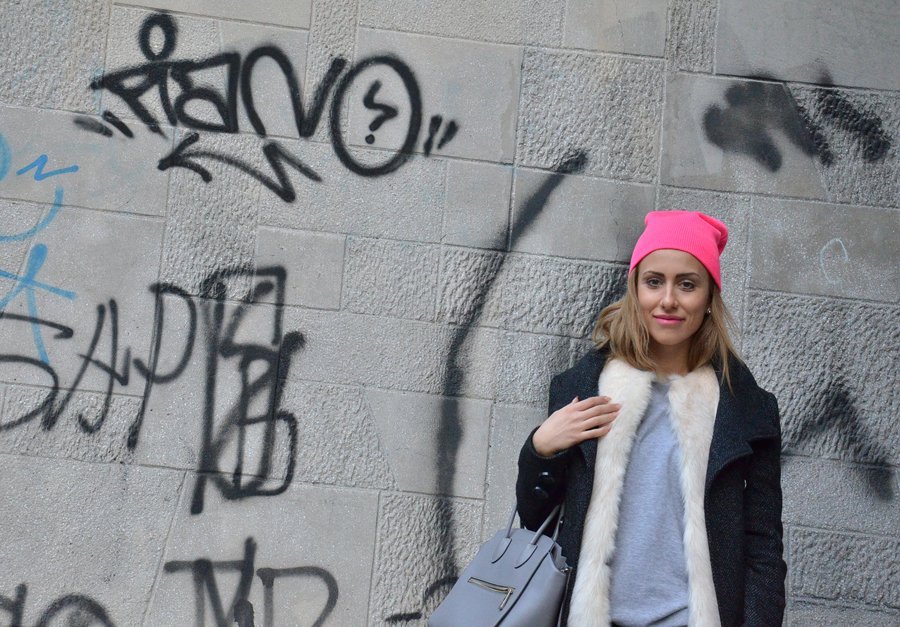 Neon Pink Beanie Outfit / Stasha Fashion By Anastasija Milojevic 