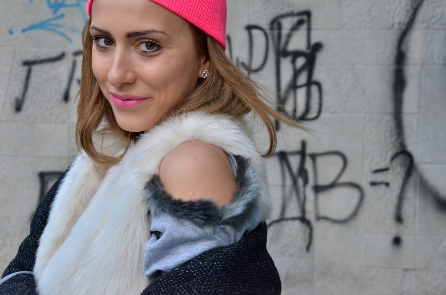 Neon Pink Beanie Outfit / Stasha Fashion By Anastasija Milojevic 